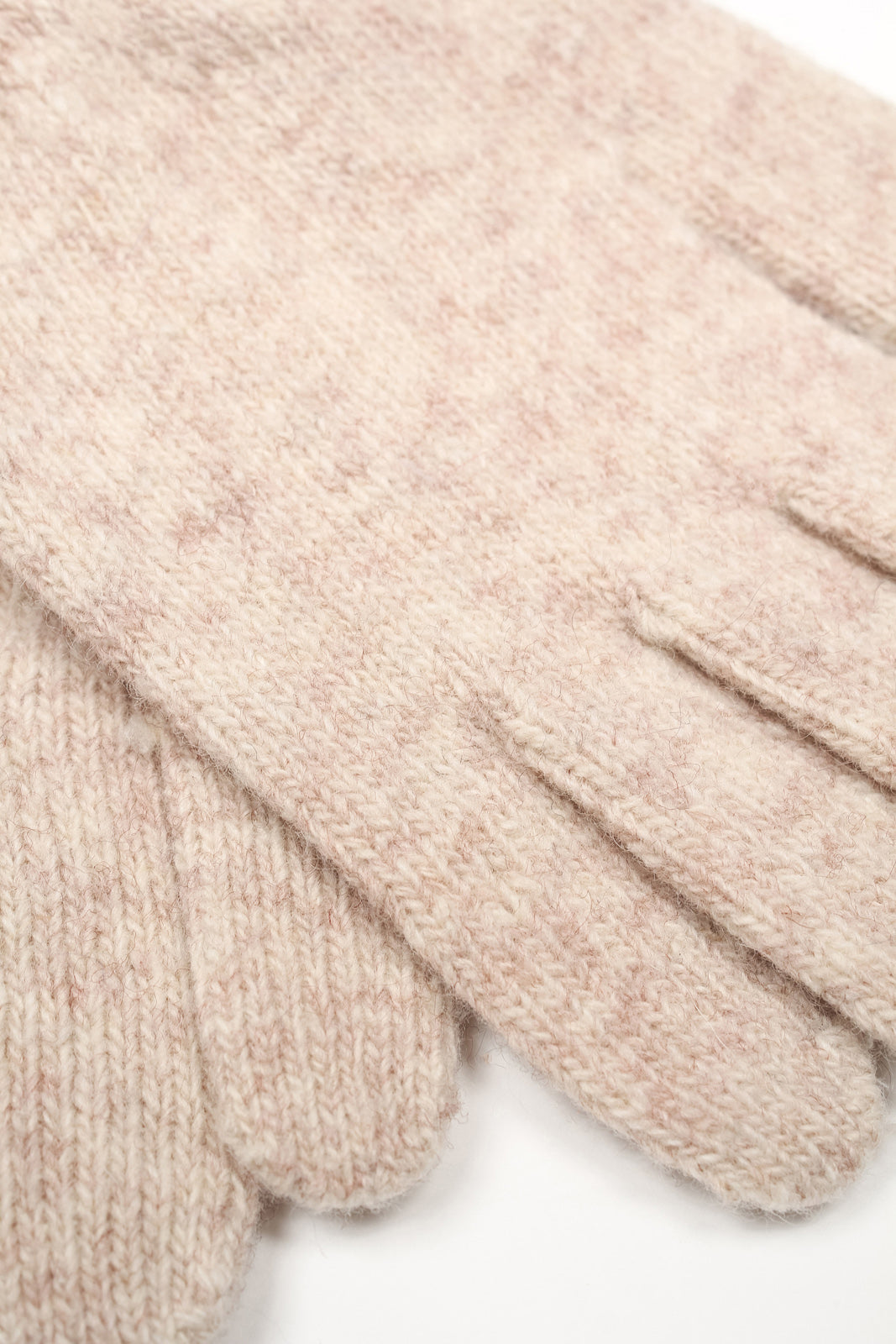 Oatmeal smooth wool blend gloves_4