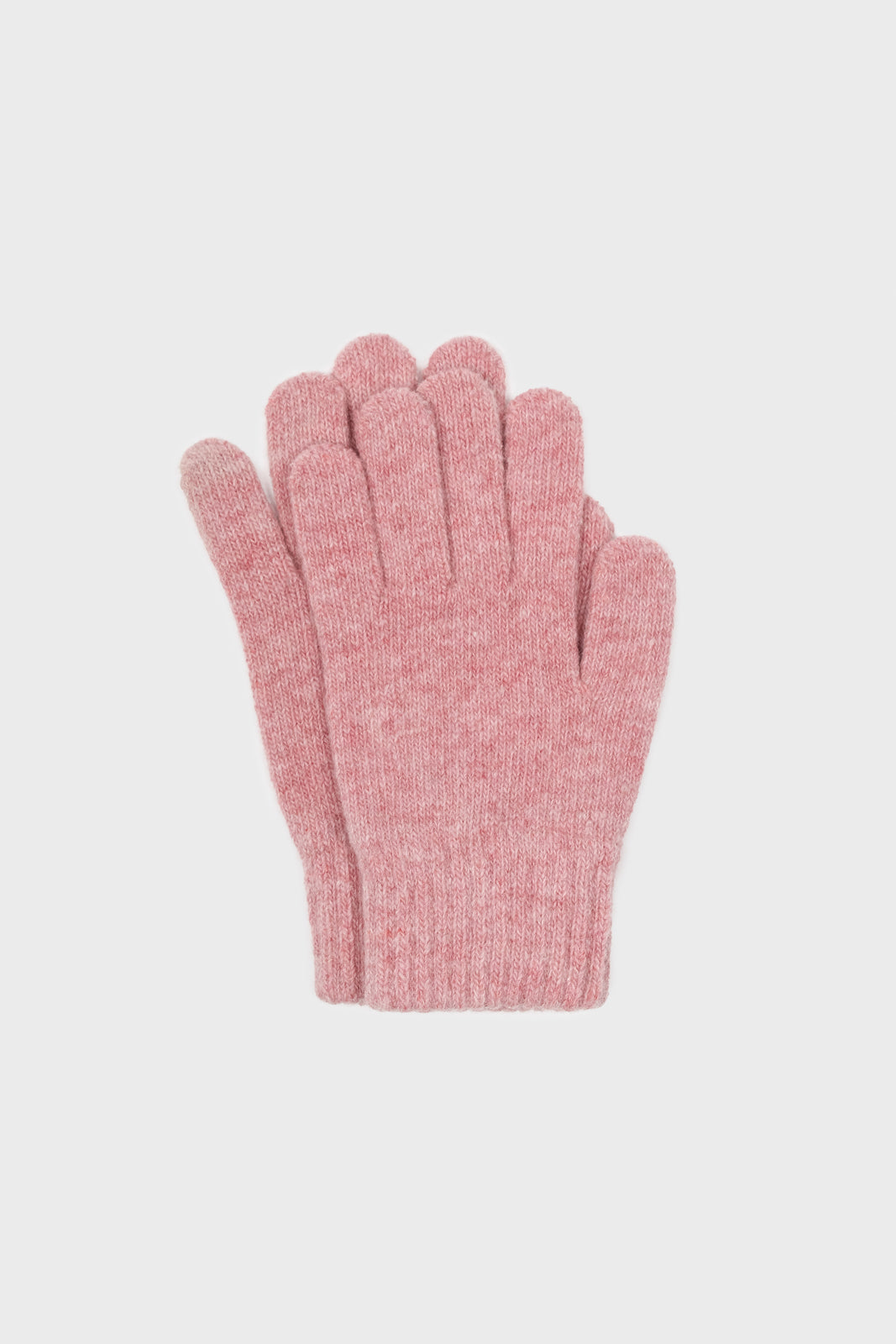 Pink smooth wool blend gloves_3
