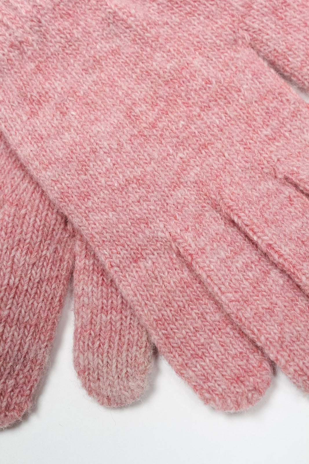 Pink smooth wool blend gloves_4