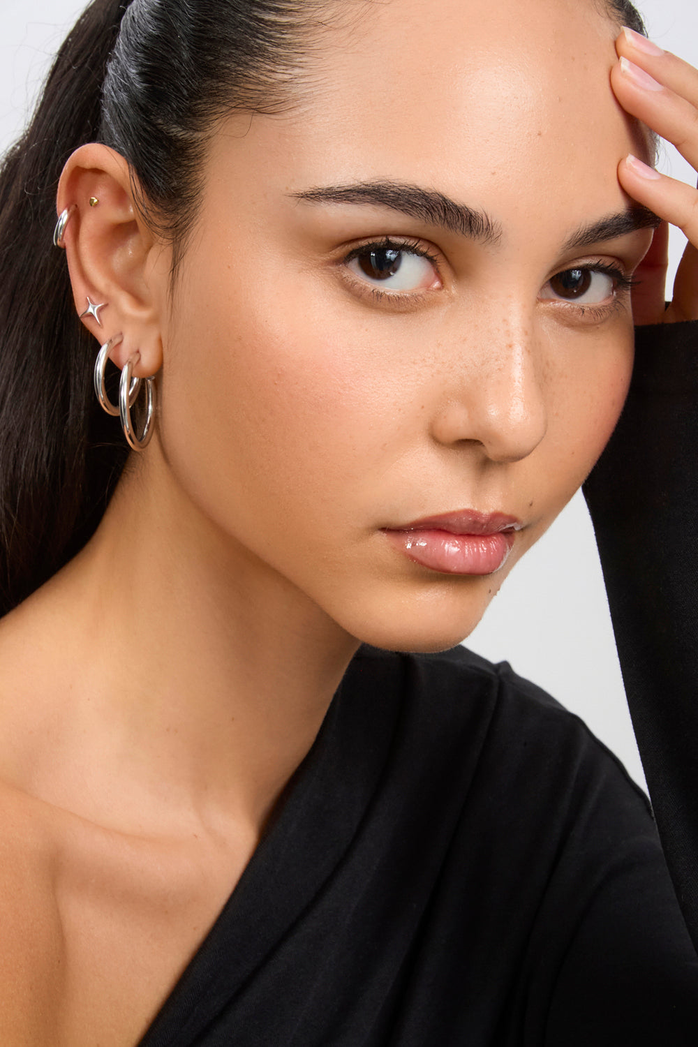 Silver 25mm thick perfect circle hoops_5