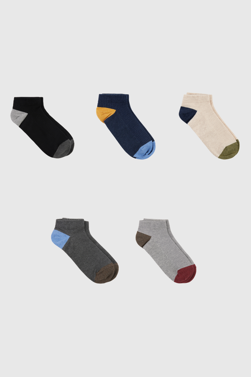 Tricolor ankle socks - Set of 5