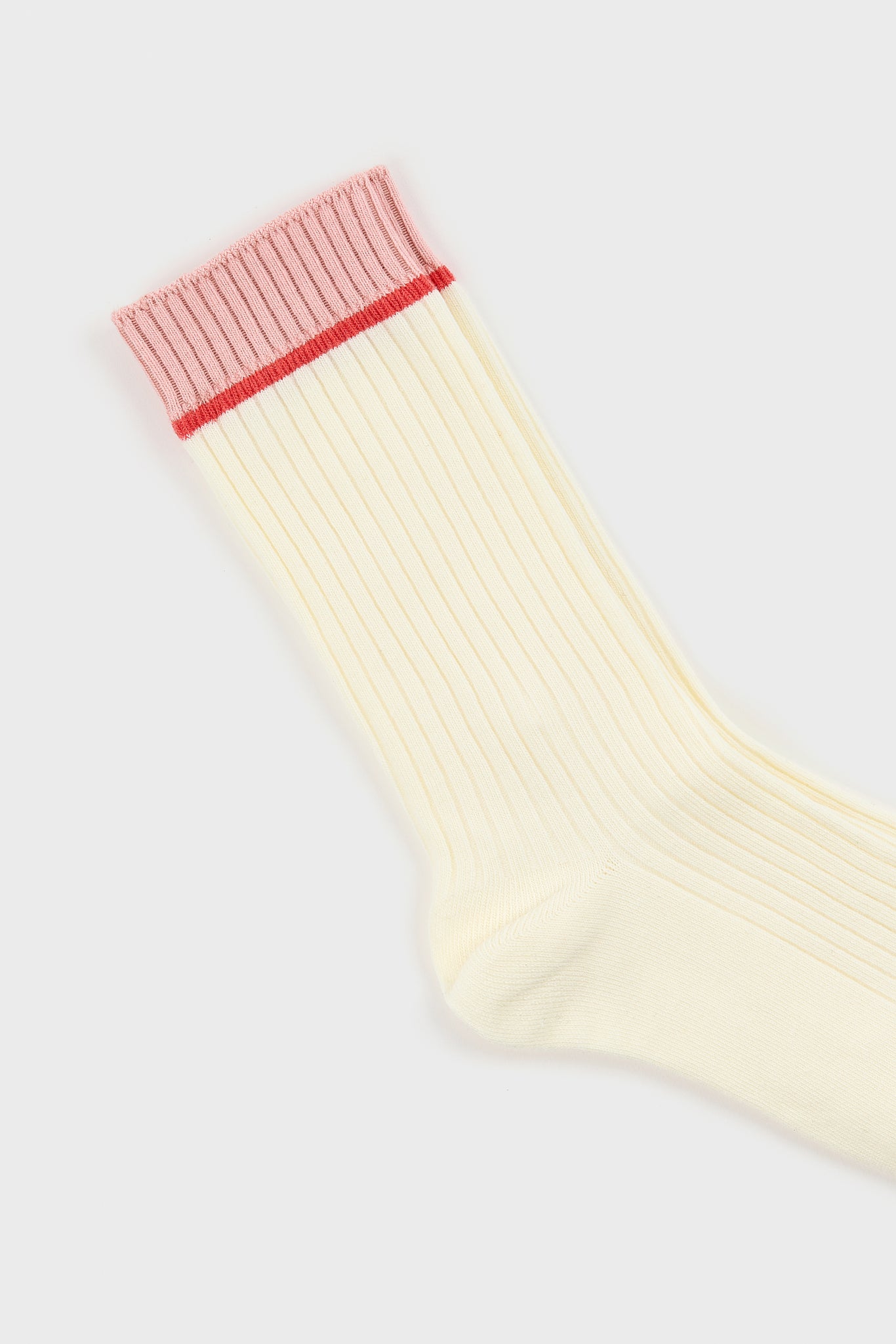White red and pink colorblock ribbed socks_2