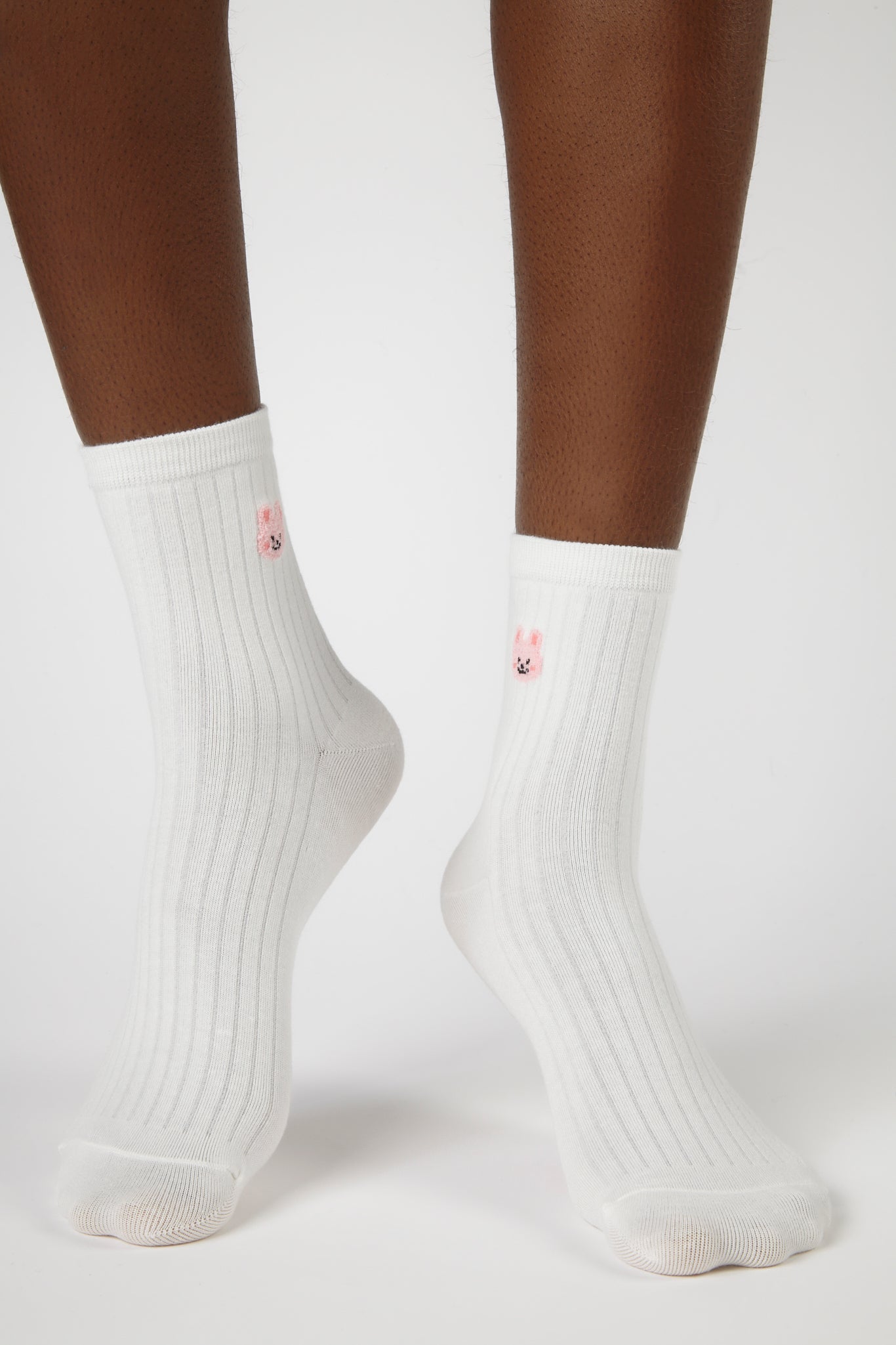 White 'Zodiac Rabbit' face socks_4