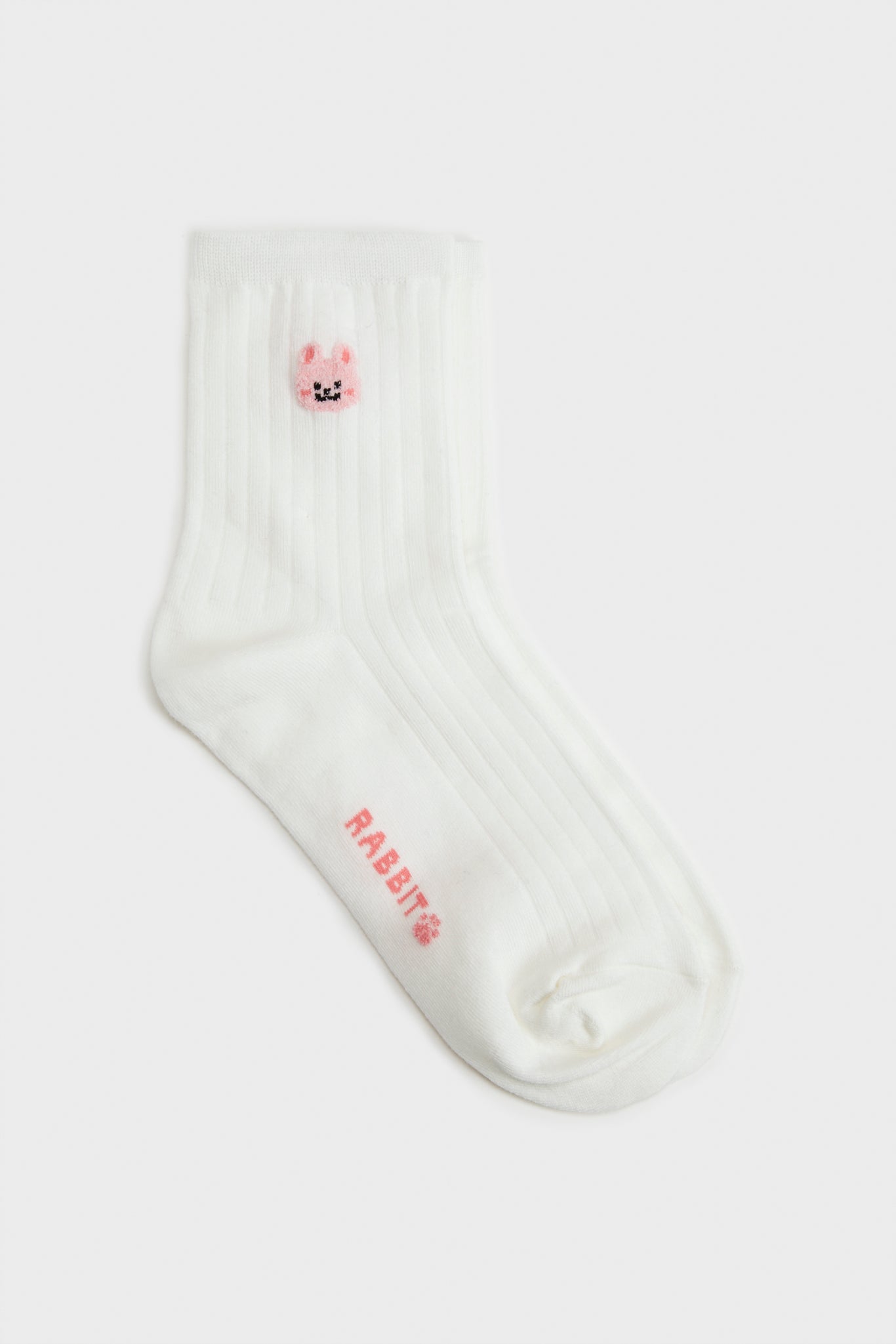 White 'Zodiac Rabbit' face socks_1