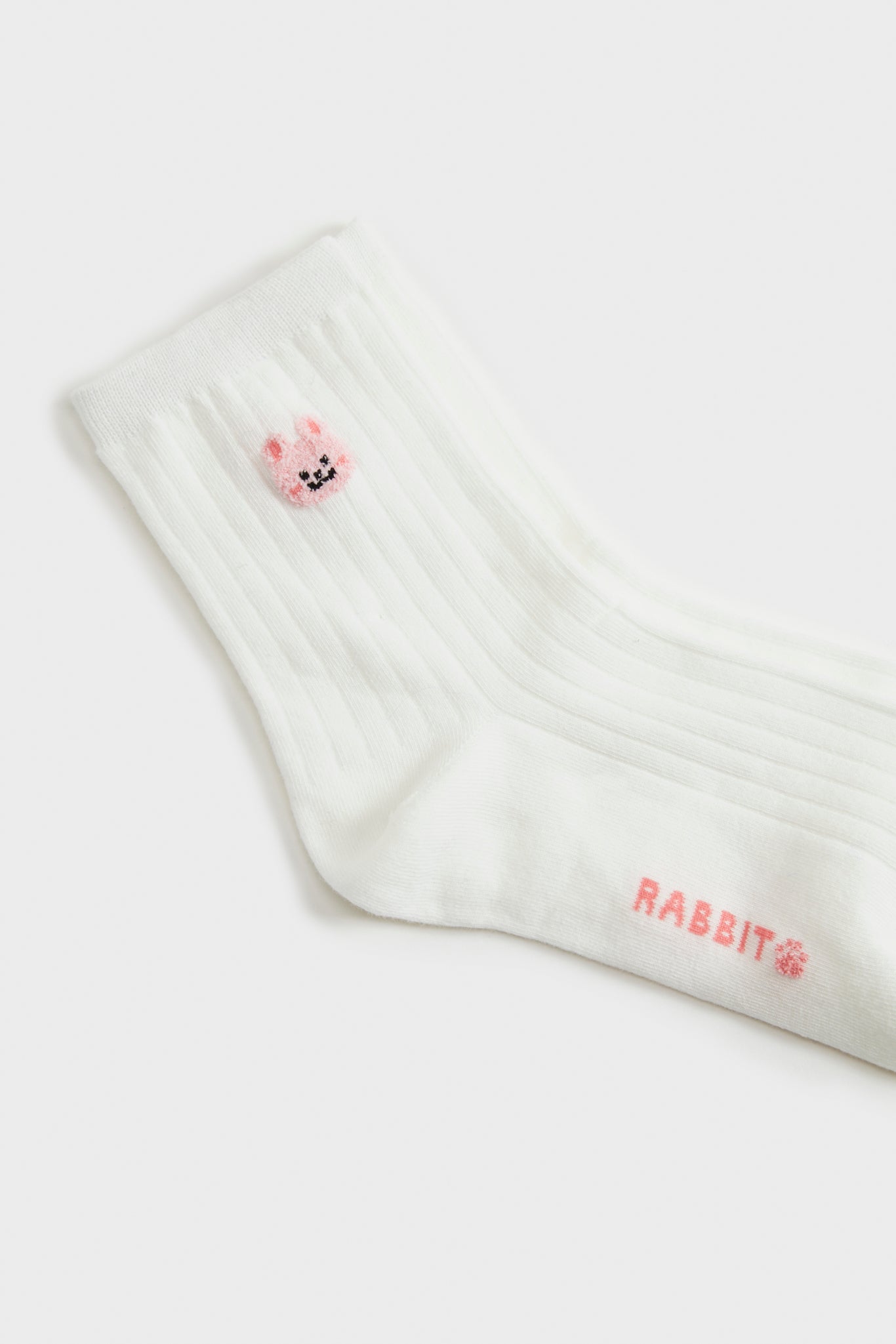 White 'Zodiac Rabbit' face socks_3