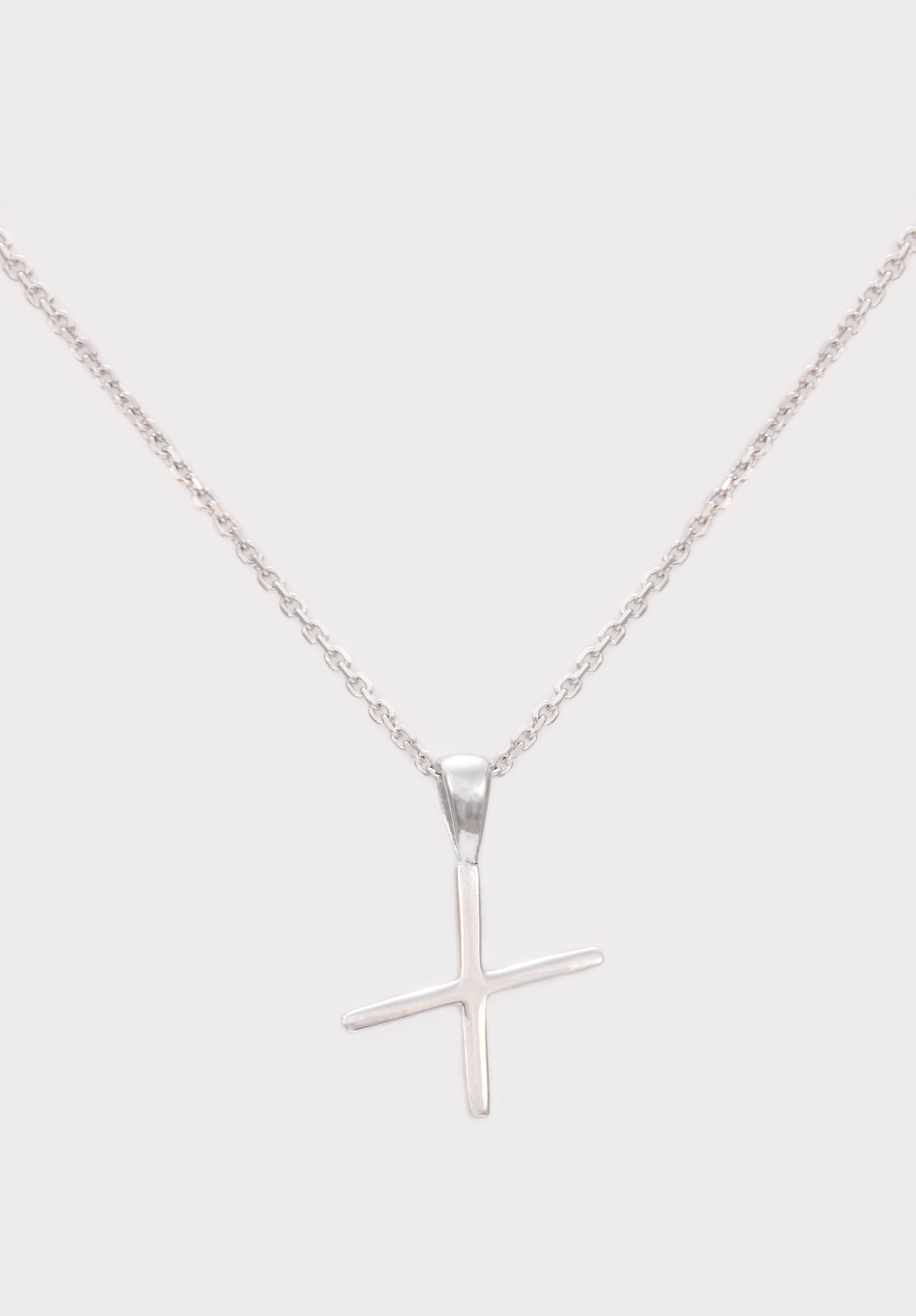 Charm necklace - Silver name initial letter 'X'_1