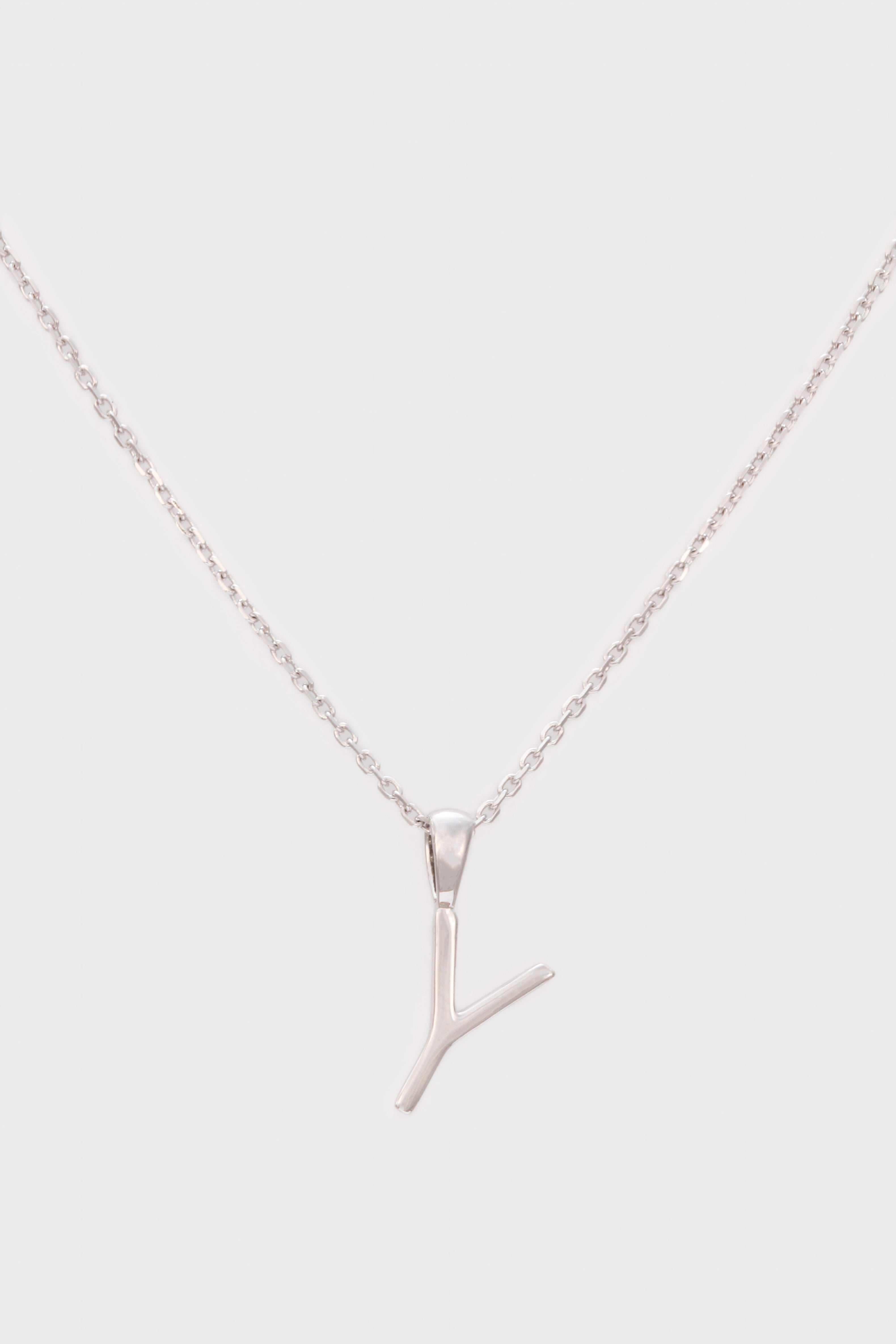 Charm necklace - Silver name initial letter 'Y'_1