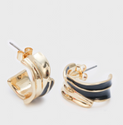 Black and gold feathered thick hoops_1