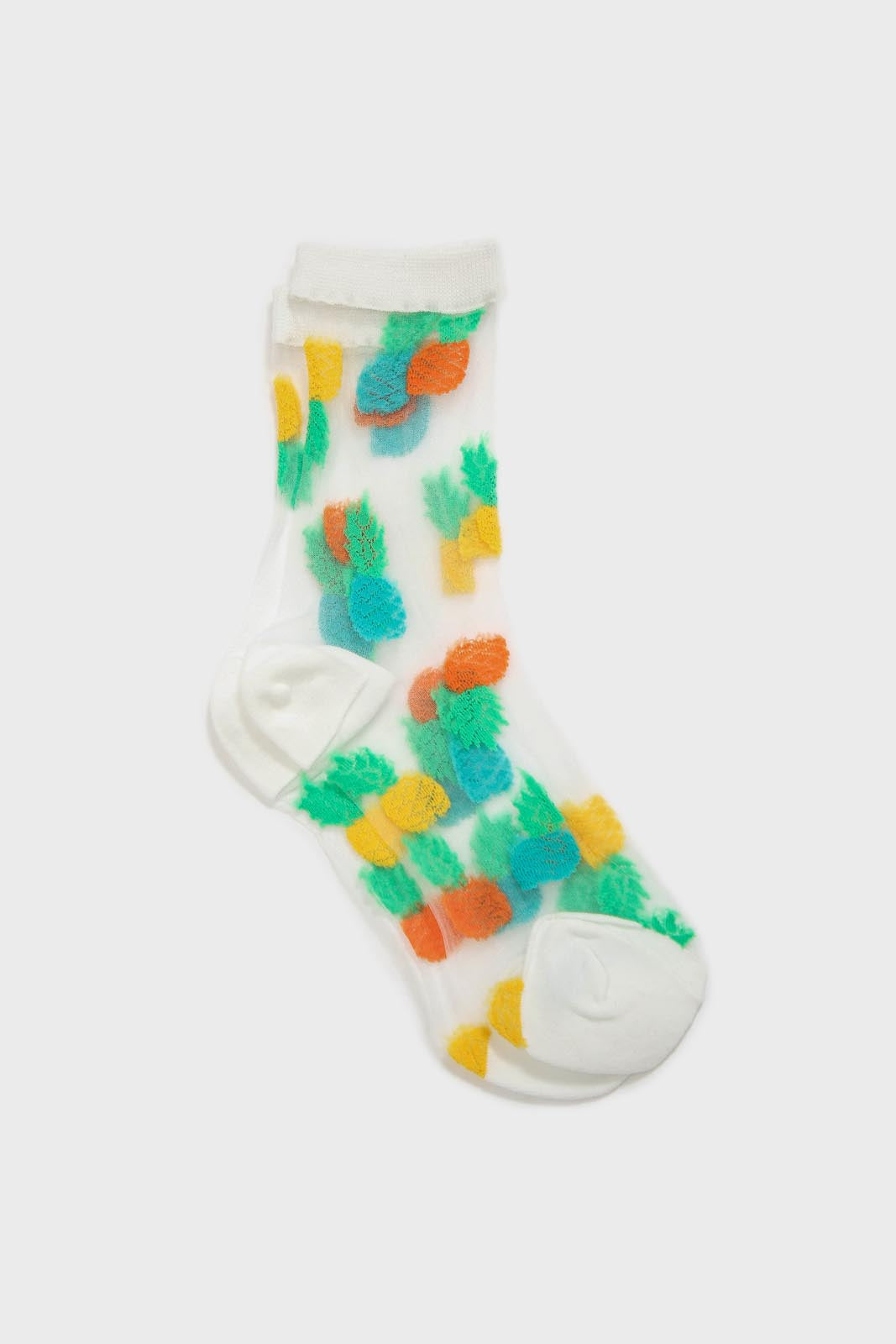 Tropical pineapple sheer socks