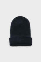 Deep blue mohair beanie and angora socks set