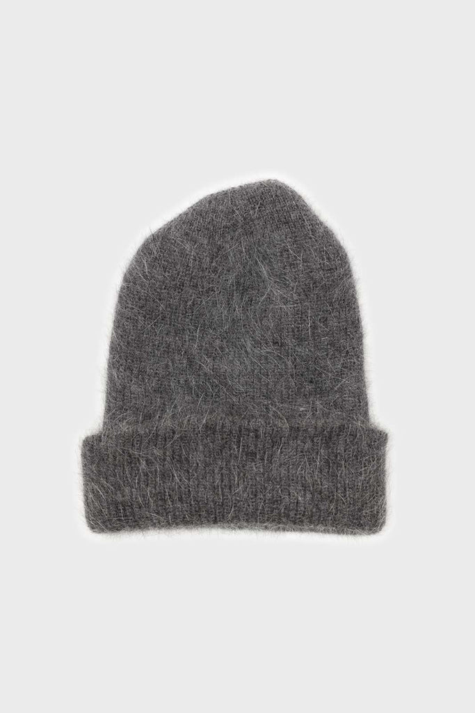 Charcoal grey mohair beanie hat_3