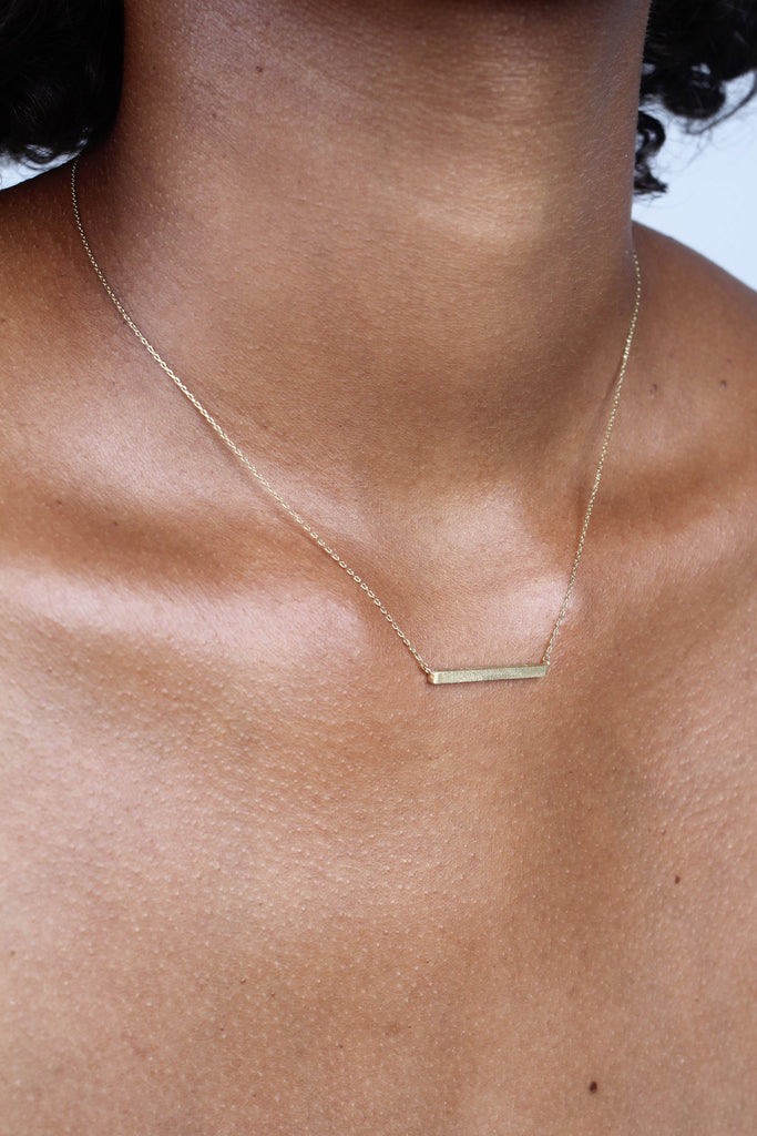 Charm necklace - Gold bar_3