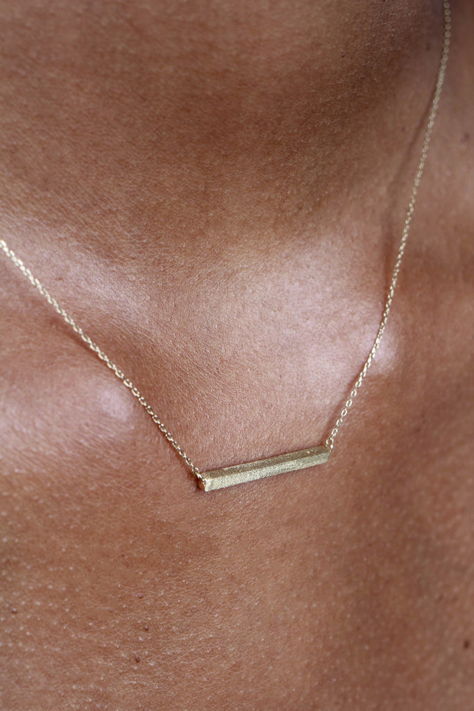 Charm necklace - Gold bar_4