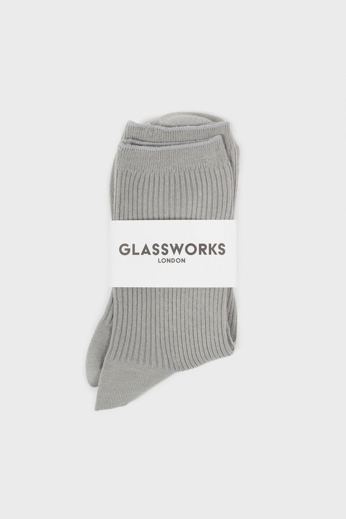 Pale grey classic ribbed socks_4