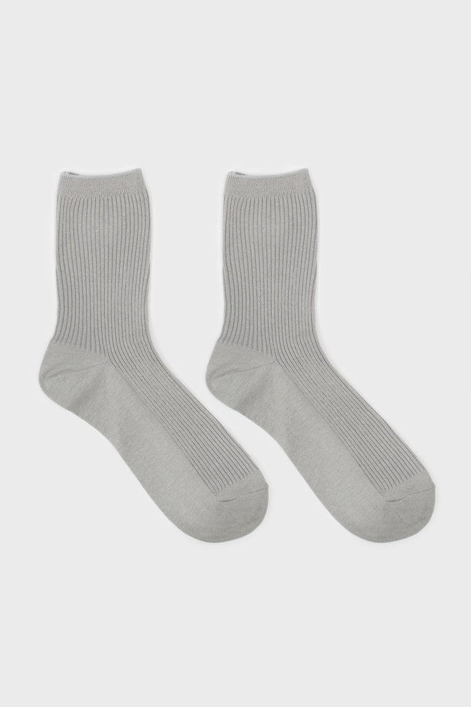 Pale grey classic ribbed socks_3