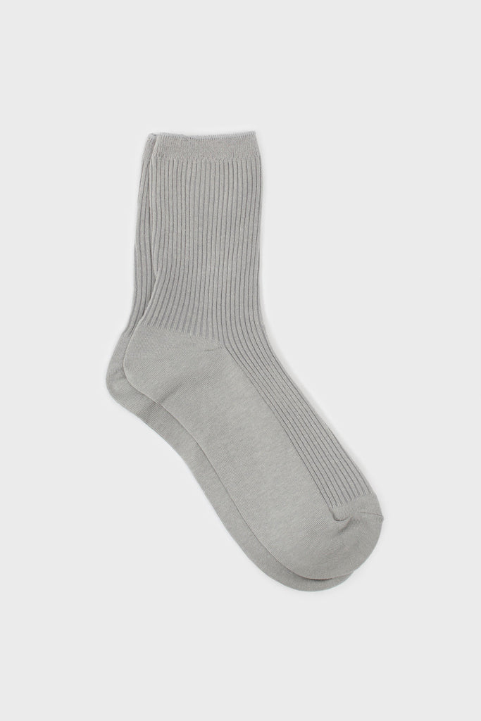 Pale grey classic ribbed socks_1