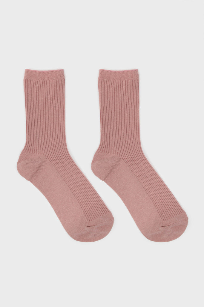 Pink classic ribbed socks_5
