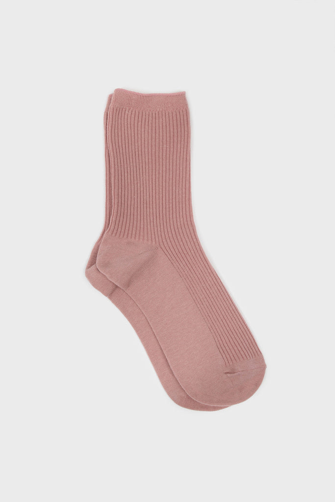 Pink classic ribbed socks_3