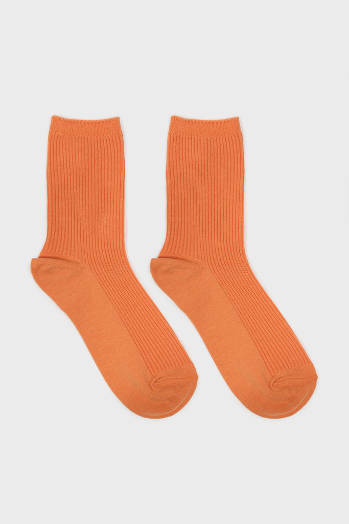 Orange classic ribbed socks_4