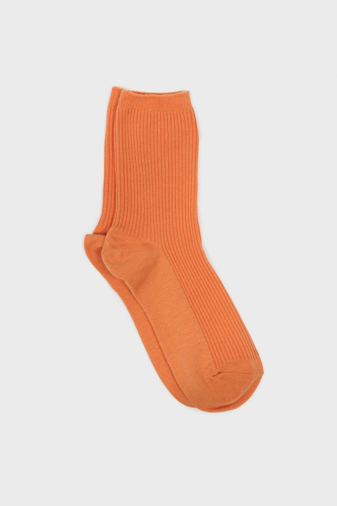 Orange classic ribbed socks_3