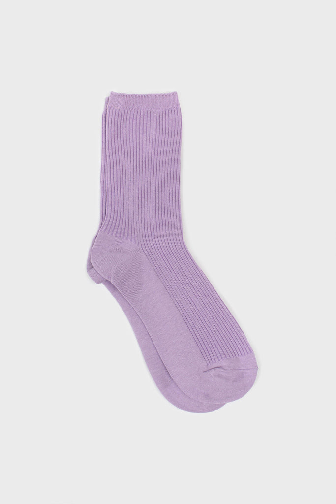 Purple classic ribbed socks_3