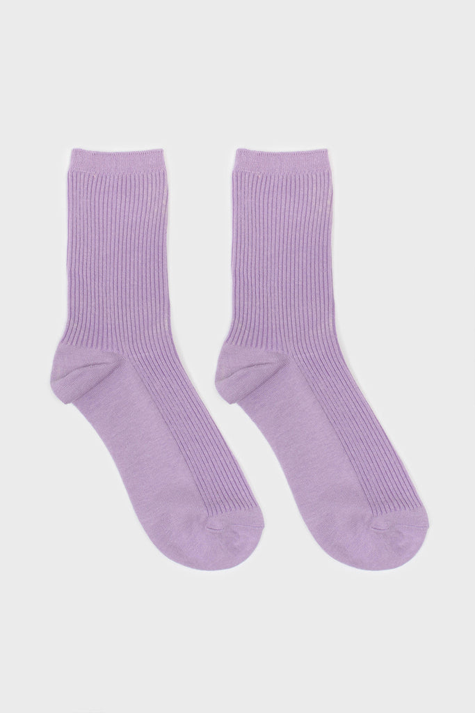 Purple classic ribbed socks_5