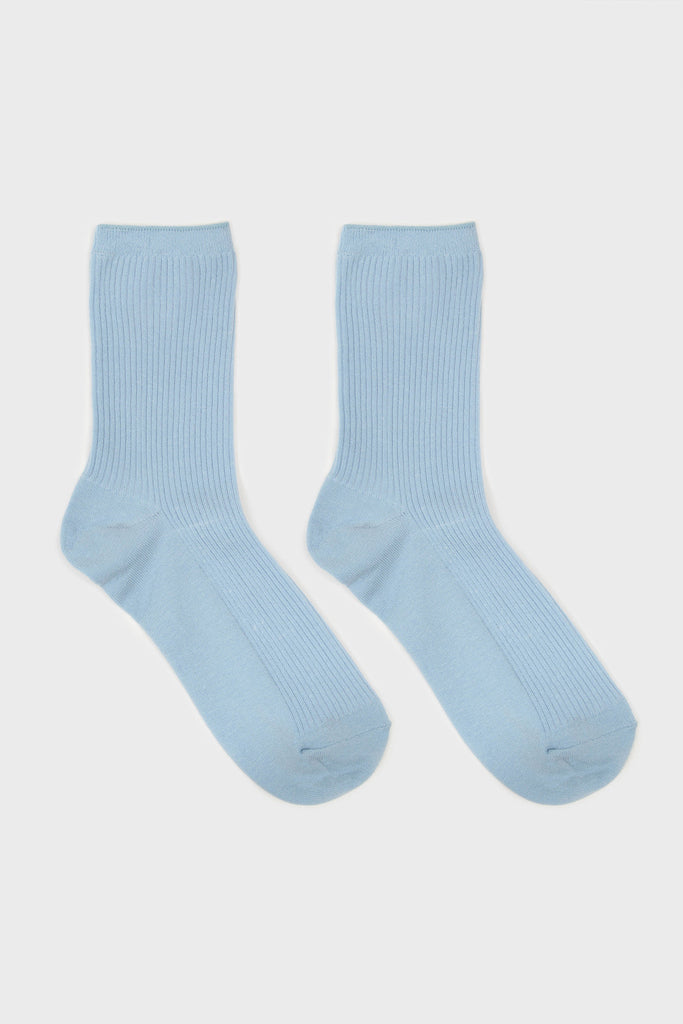 Bright blue classic ribbed socks_3