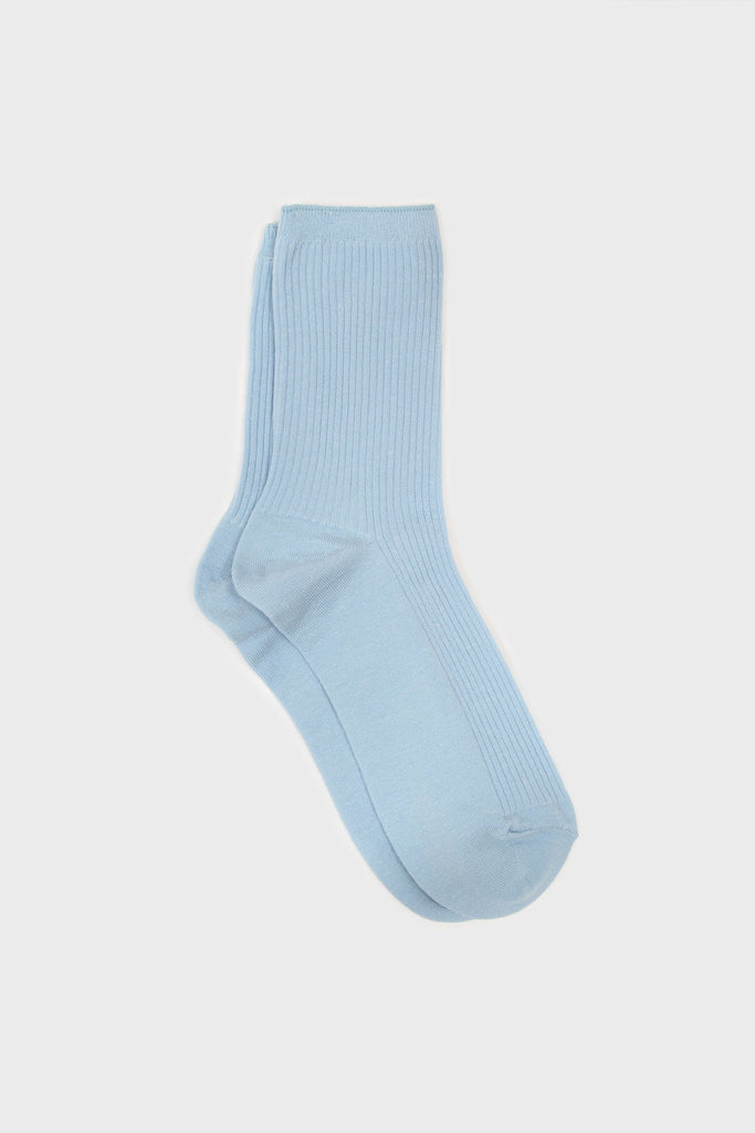 Bright blue classic ribbed socks_1