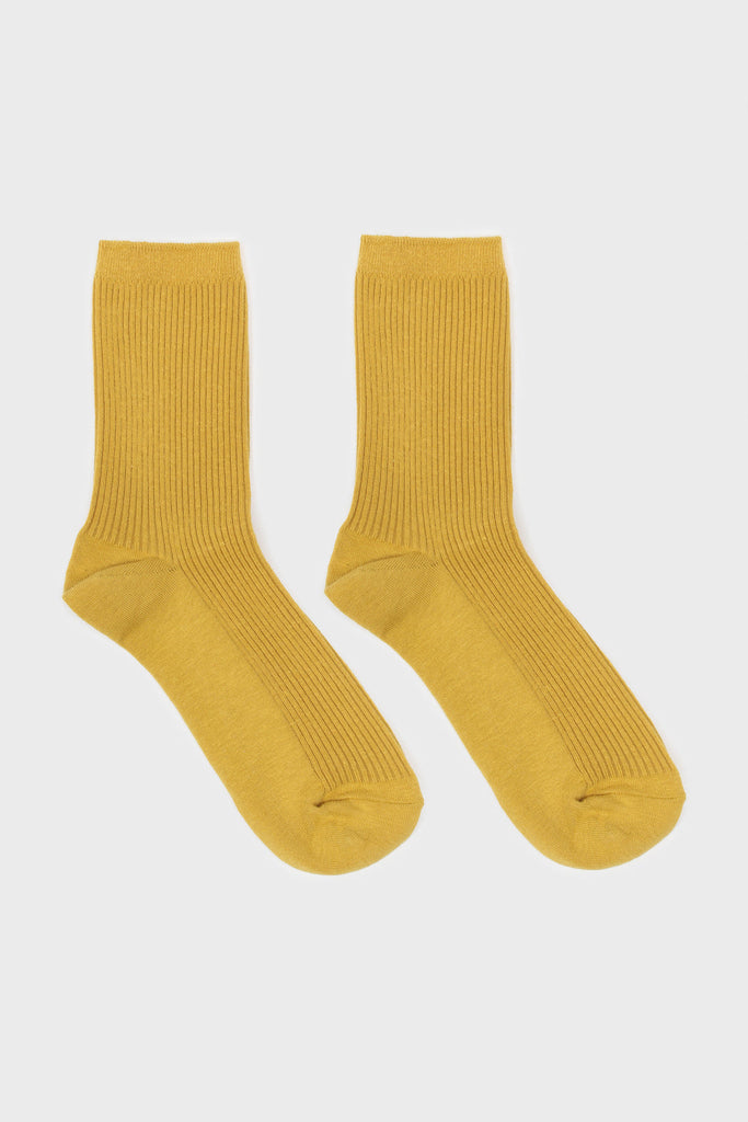 Mustard classic ribbed socks_3