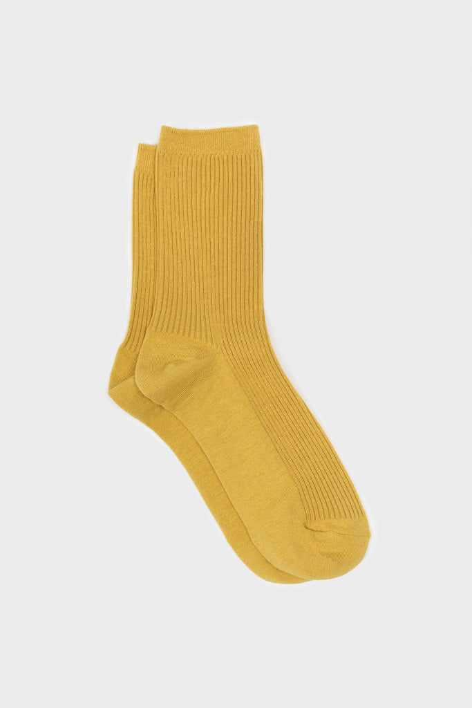 Mustard classic ribbed socks_1