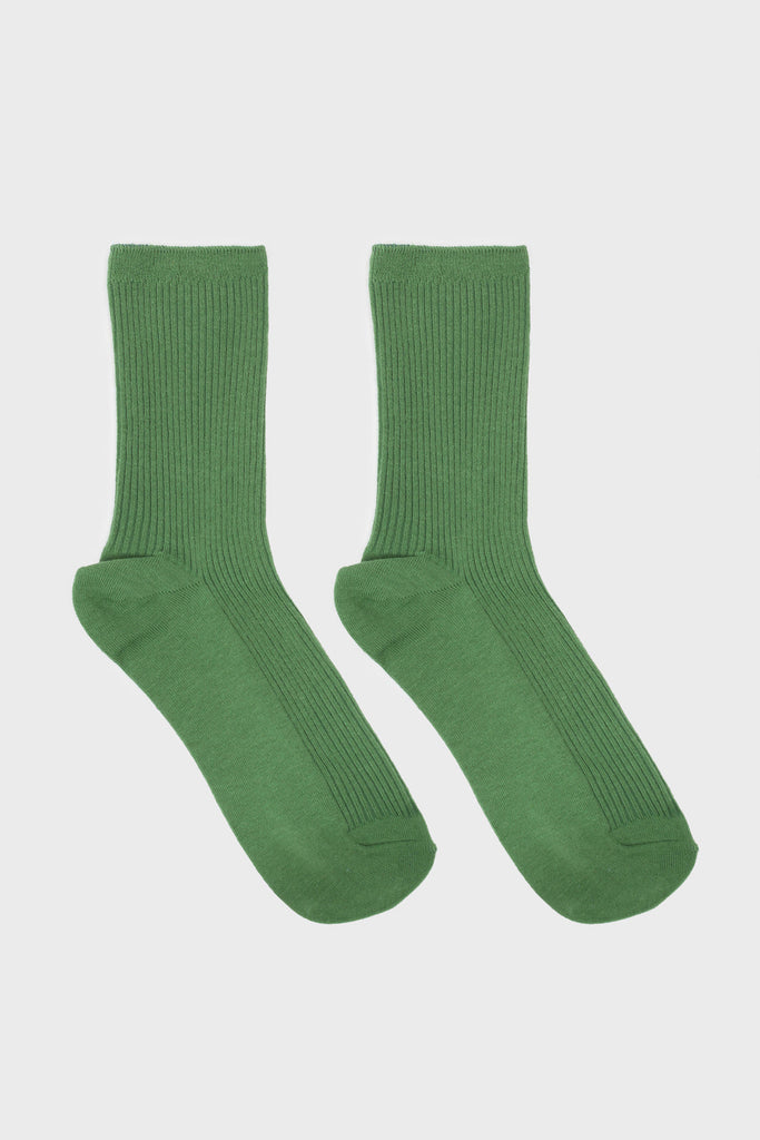 Green classic ribbed socks_5