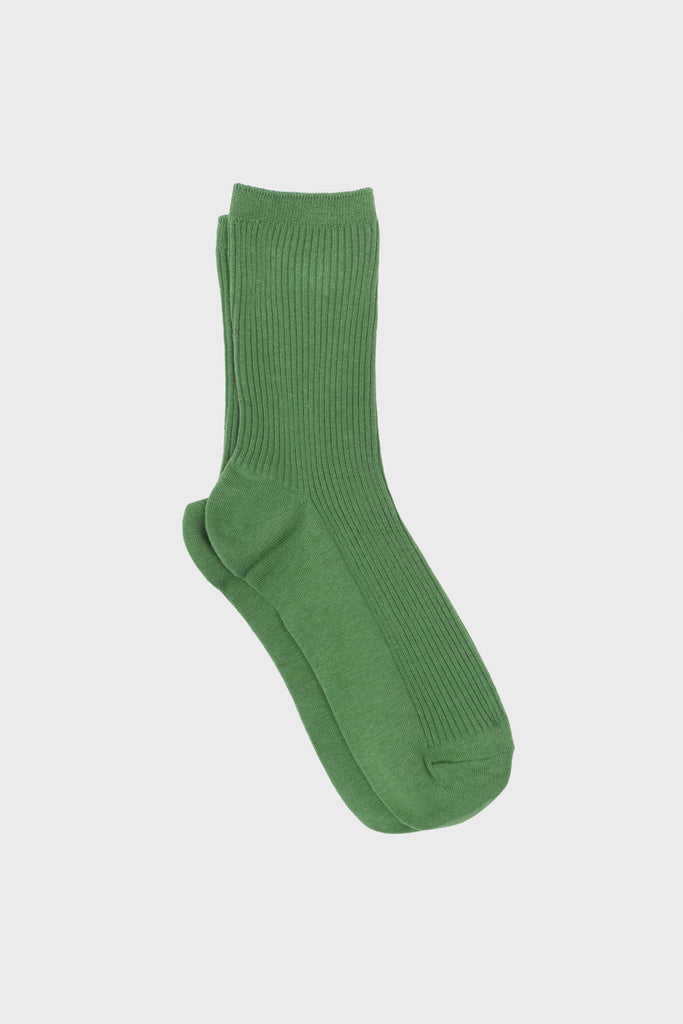 Green classic ribbed socks_3