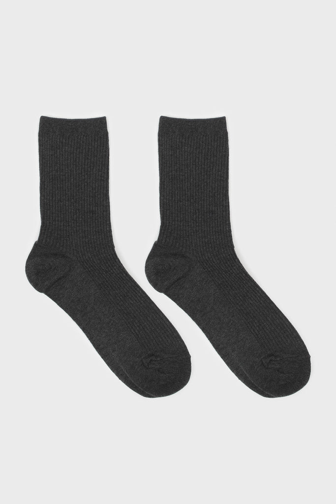 Charcoal classic ribbed socks_4