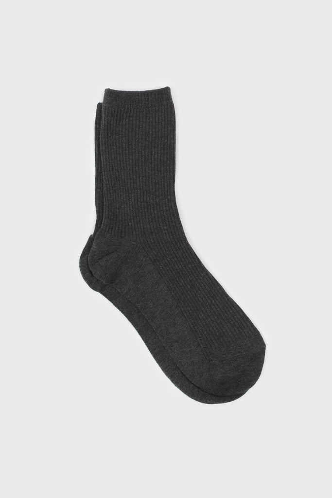 Charcoal classic ribbed socks_3