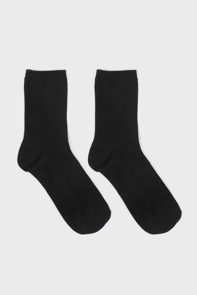 Black classic ribbed socks_3