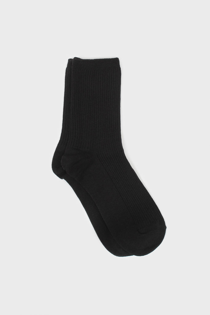 Black classic ribbed socks_1