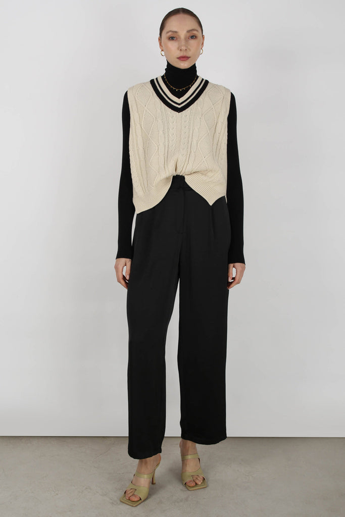 Ivory and black varsity trim sweater vest_6