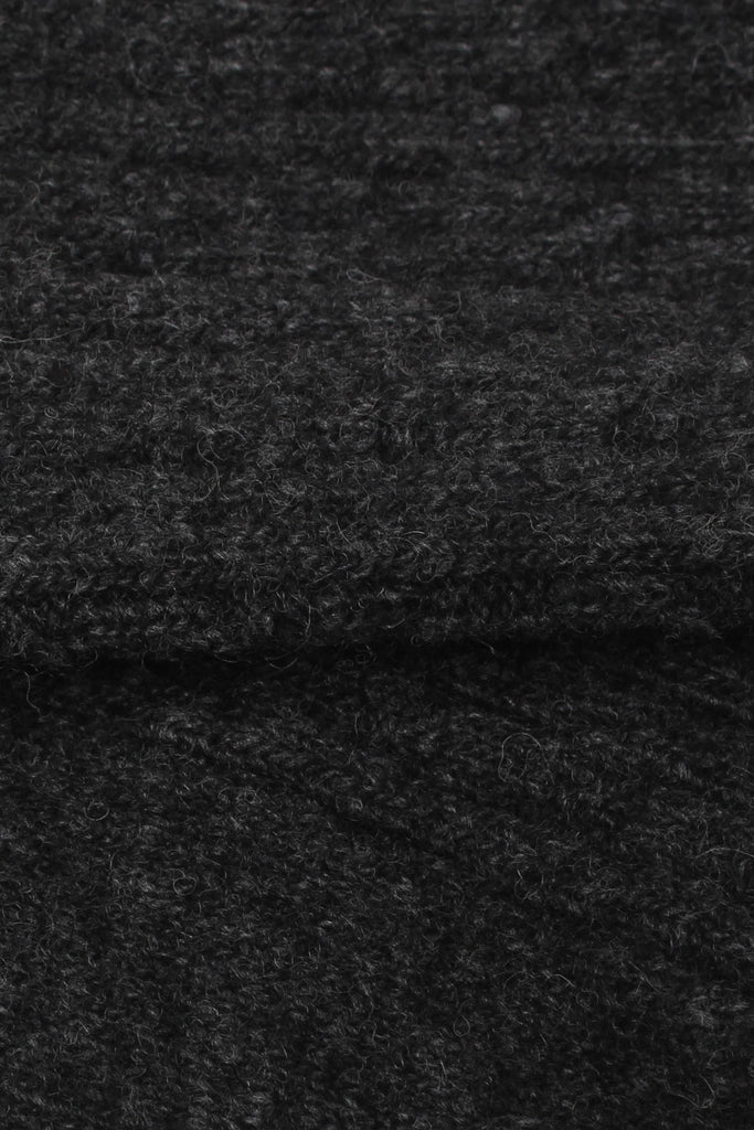 Charcoal grey wool blend cableknit socks_2