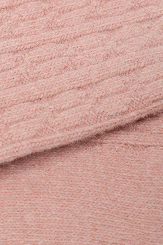 Pink wool blend cableknit socks_2