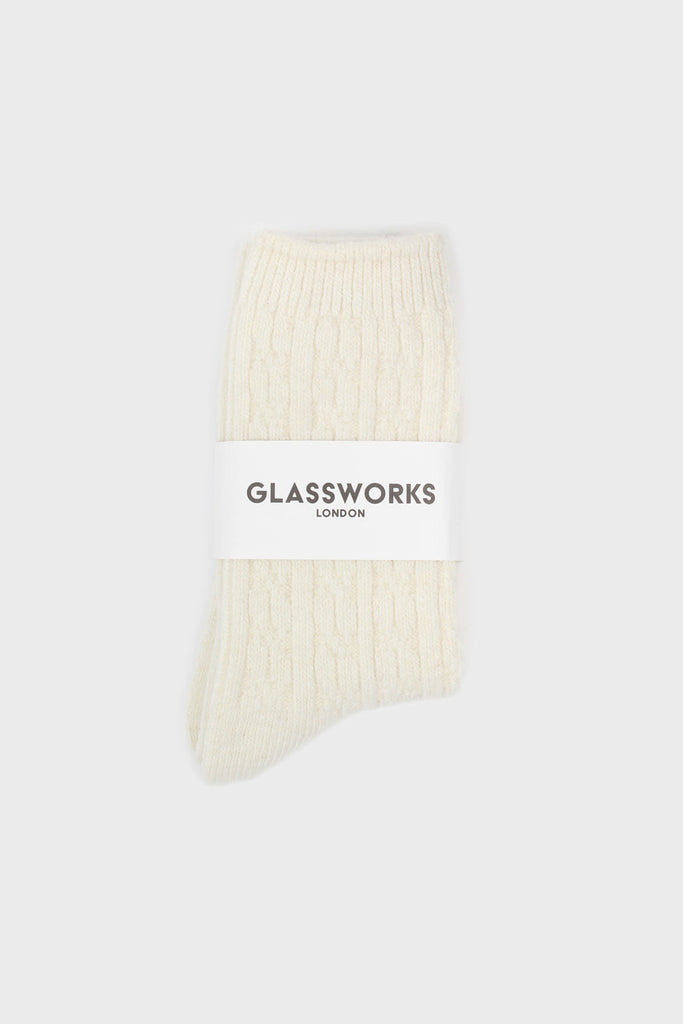 Ivory wool blend cableknit socks_4