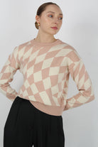 Pink and ivory psychedelic intarsia jumper_9
