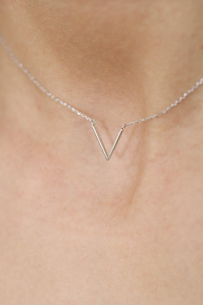 Charm necklace - Silver plunging V_2