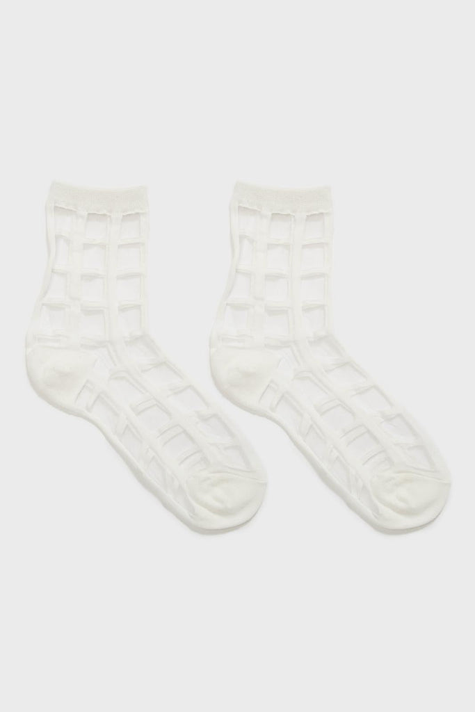 White sheer grid socks_6