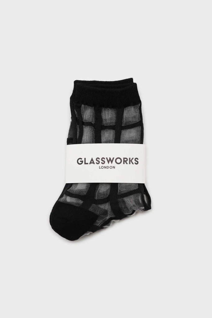 Black sheer grid socks_3