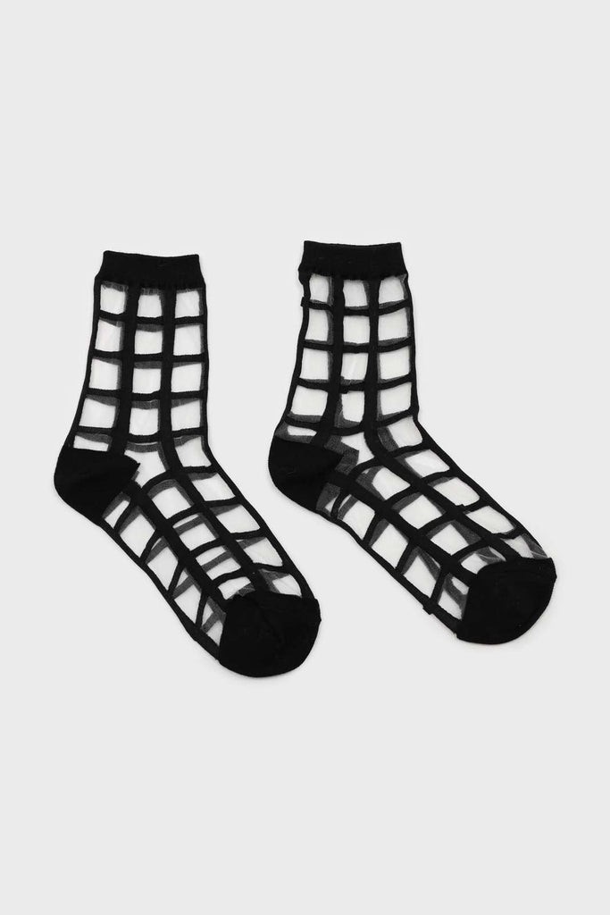 Black sheer grid socks_4