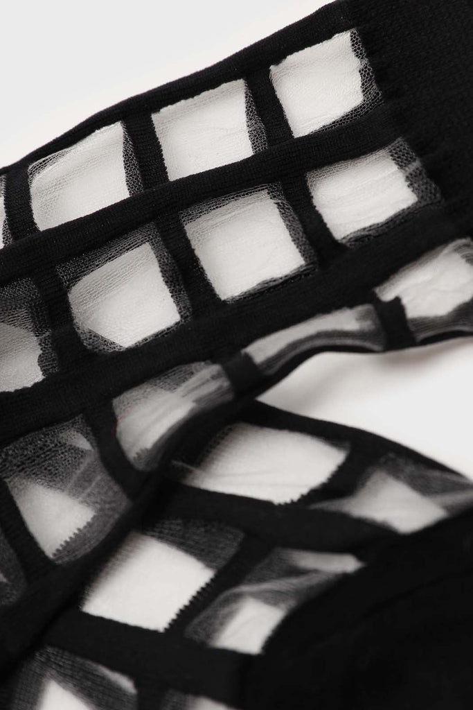 Black sheer grid socks_2