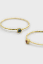 Gold genuine topaz birthstone ring / Nov - mid blue_1