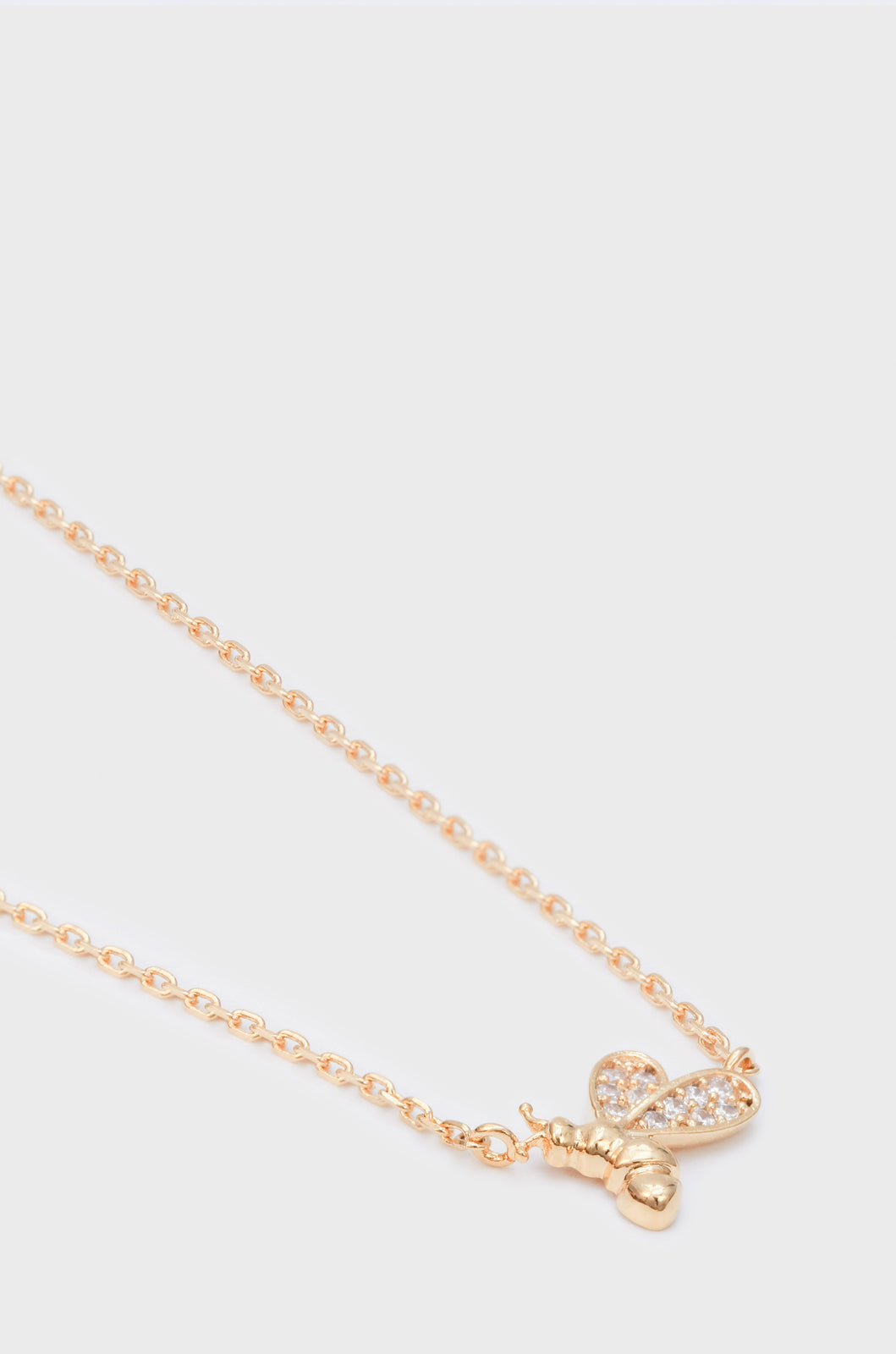 charm necklace diamante bumble bee