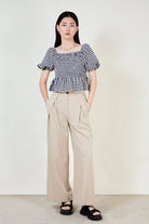 Black gingham ruched top_4
