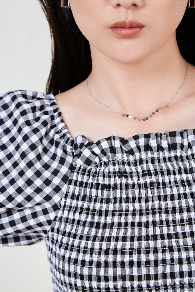 Black gingham ruched top_6